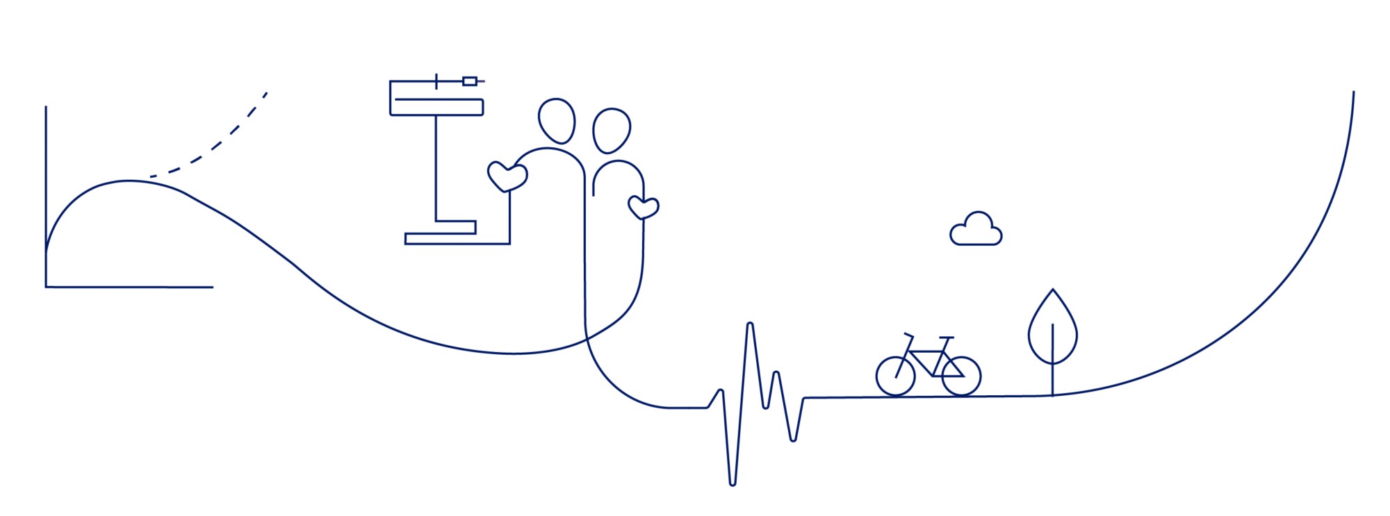 Obesity illustration displying a city outline.